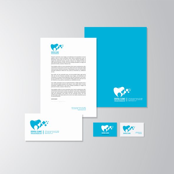 Examples of dentistry logo and branding stationary